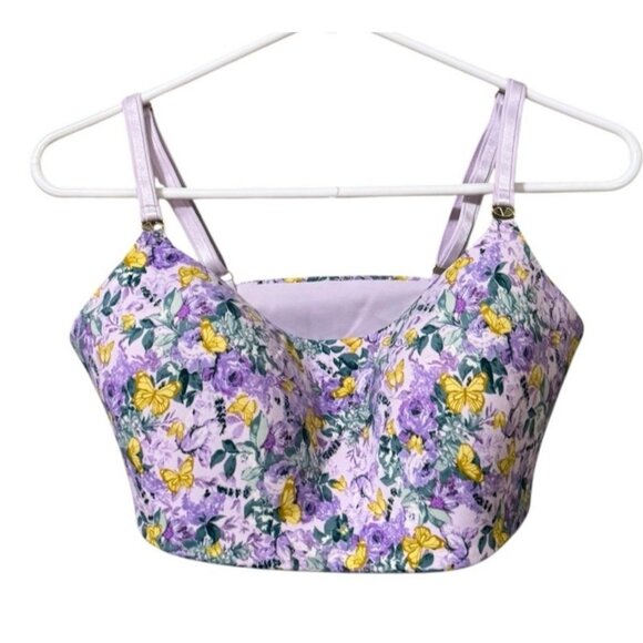 Victoria Secret Sports Bralette Bra Floral Colorful Size Measured Spring Summer - Picture 1 of 8